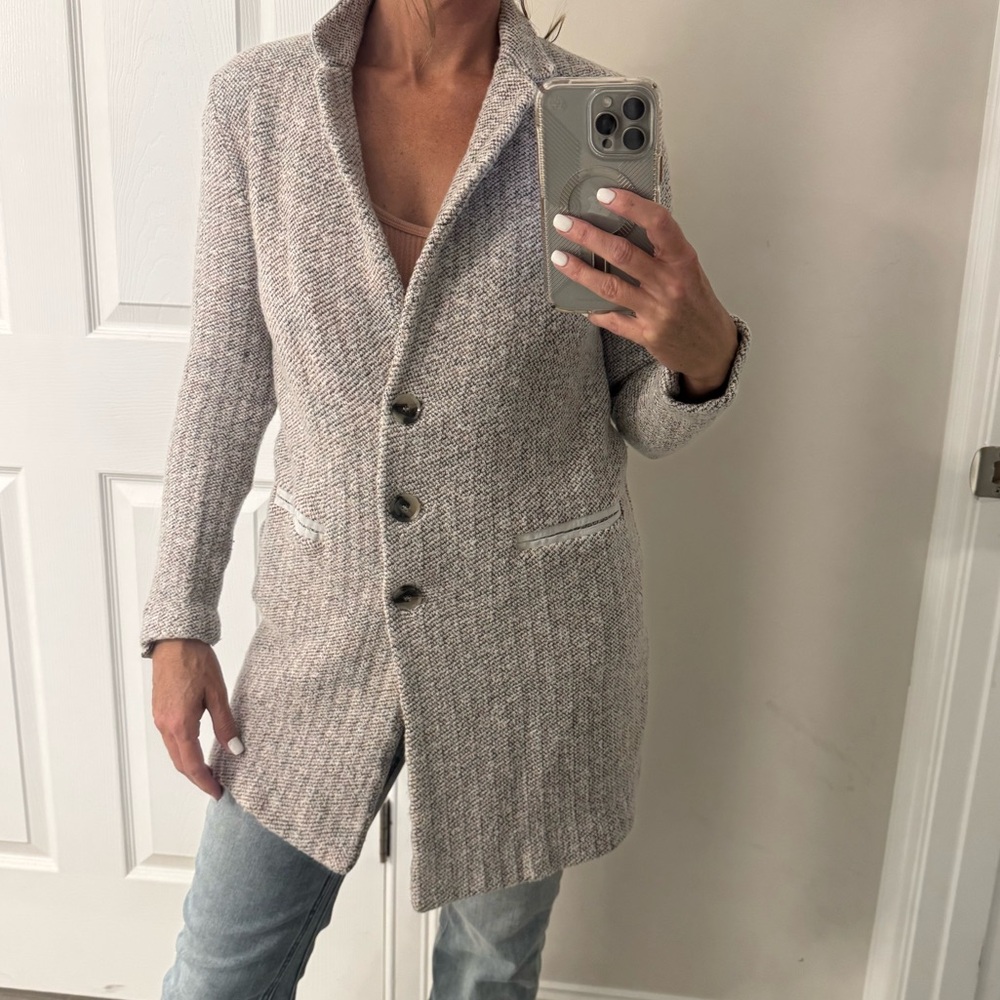 Amina Rubinacci Italian Textured Longline Coat / Blazer – Size 46